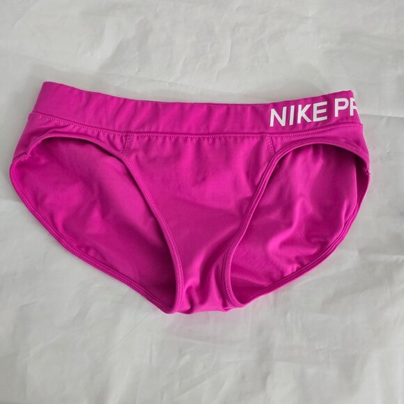 Nike Pro Dri Fit Bikini Bottom Swimsuit Women Size Small Pink Stretch Sporty - Picture 1 of 6